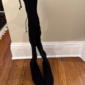 Stuart Weitzman Black Suede Over-the-Knee Boots – Size 8 (Excellent Condition)